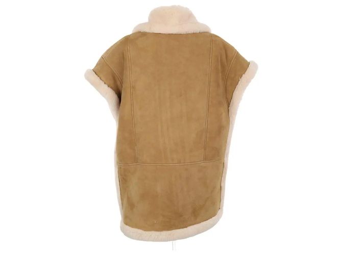 Veste en cuir Sandro beige - vue 4