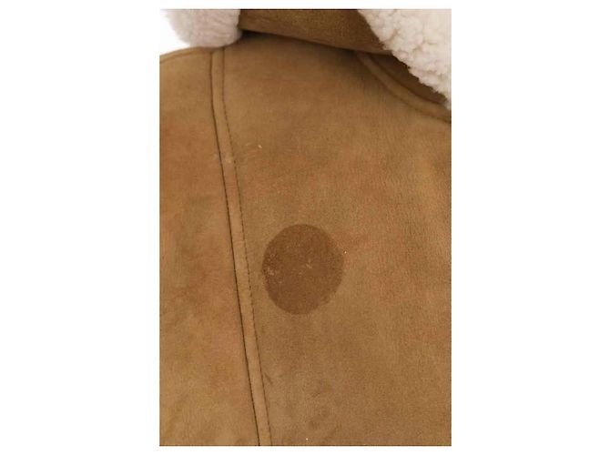 Veste en cuir Sandro beige - vue 5