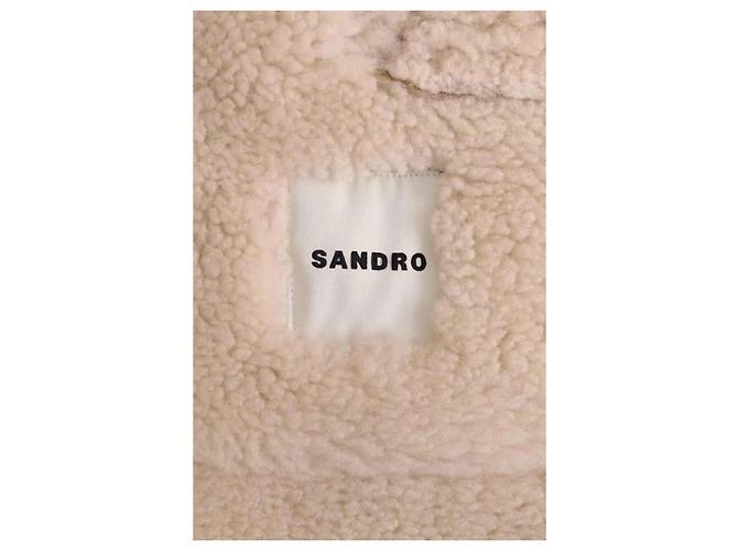 Veste en cuir Sandro beige - vue 8