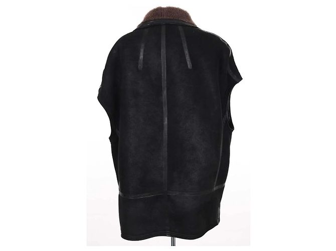 Veste Rick Owens en daim noir - vue 4