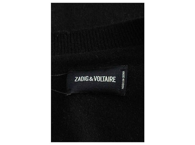 Zadig & Voltaire Kaschmir Pullover mit V-Ausschnitt Schwarz - Ansicht 5