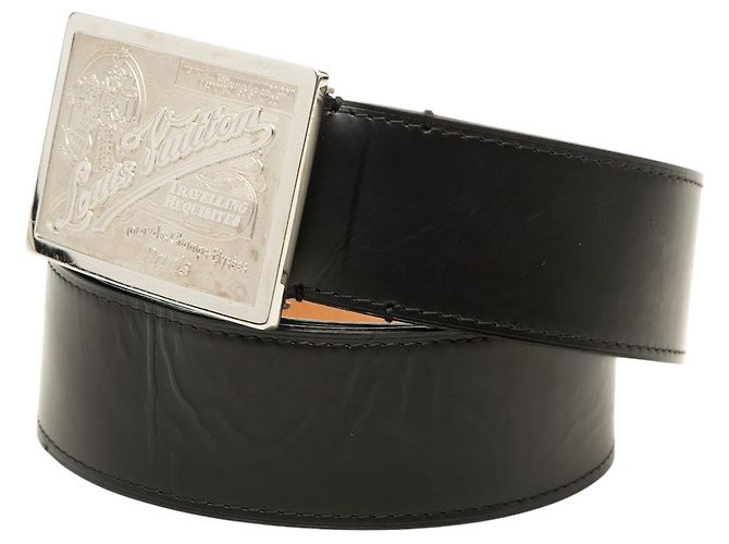 Louis Vuitton Travelling Requisites Gürtel aus schwarzem Leder - Ansicht 2