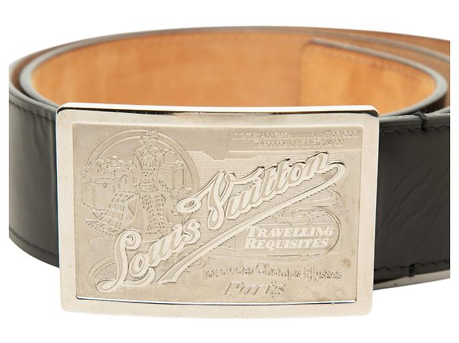Louis Vuitton Travelling Requisites Gürtel aus schwarzem Leder - Ansicht 5