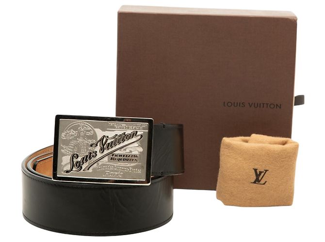Louis Vuitton Travelling Requisites Gürtel aus schwarzem Leder - Ansicht 6