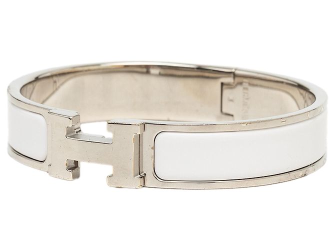 Bracciale Clic H PM stretto in smalto bianco Hermès - vista 2