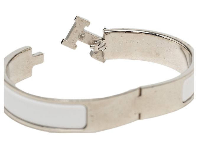 Bracciale Clic H PM stretto in smalto bianco Hermès - vista 4