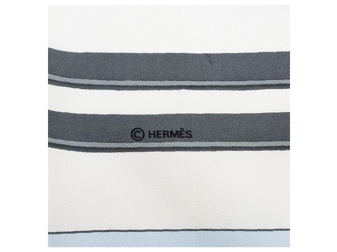 Lenço de seda Hermès Brides de Gala Branco 90 - vista 4
