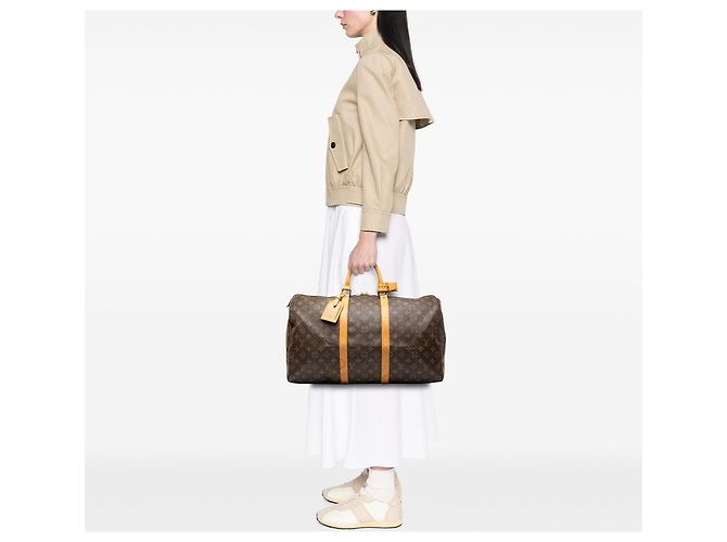 Borsa da viaggio Louis Vuitton Monogram Keepall 50 Marrone - vista 6