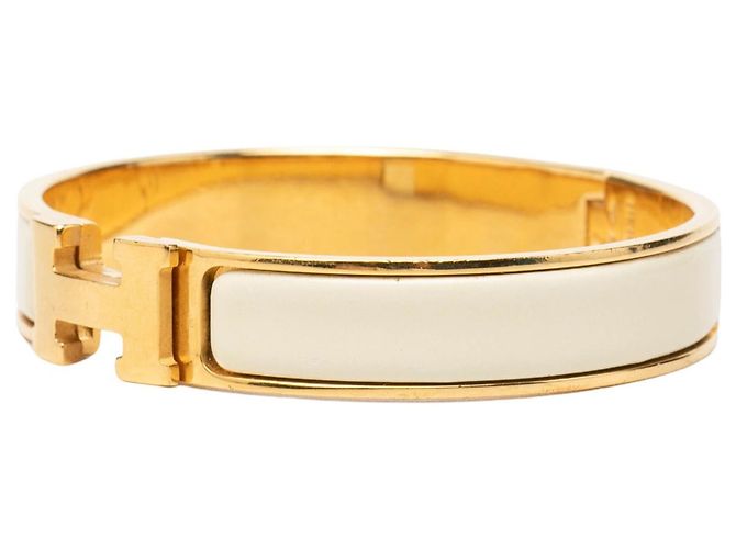 Bracciale Clic H PM stretto in smalto bianco Hermès - vista 2