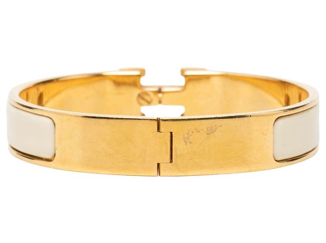 Bracciale Clic H PM stretto in smalto bianco Hermès - vista 3