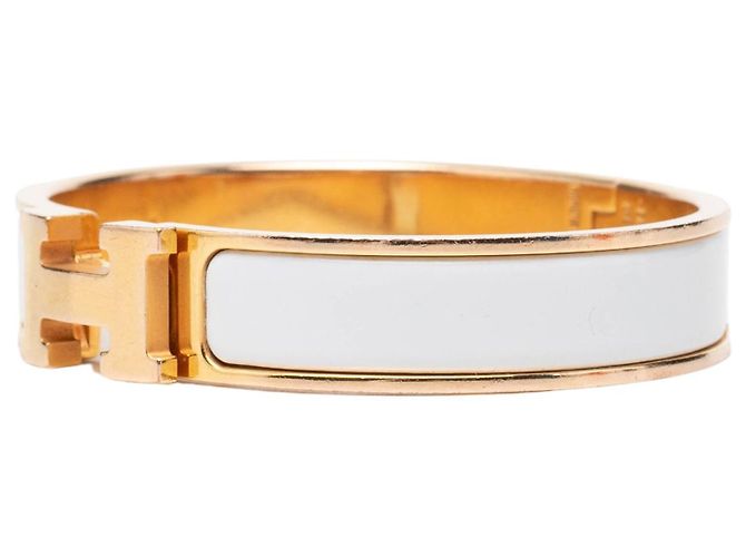 Bracciale Clic H PM stretto in smalto bianco Hermès - vista 2