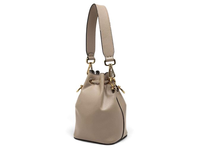 Mini borsa a secchiello Mon Tresor Fendi in pelle marrone - vista 2