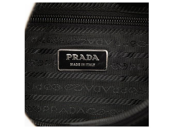 Borsa Prada Tessuto Canapa Logo Nera - vista 5