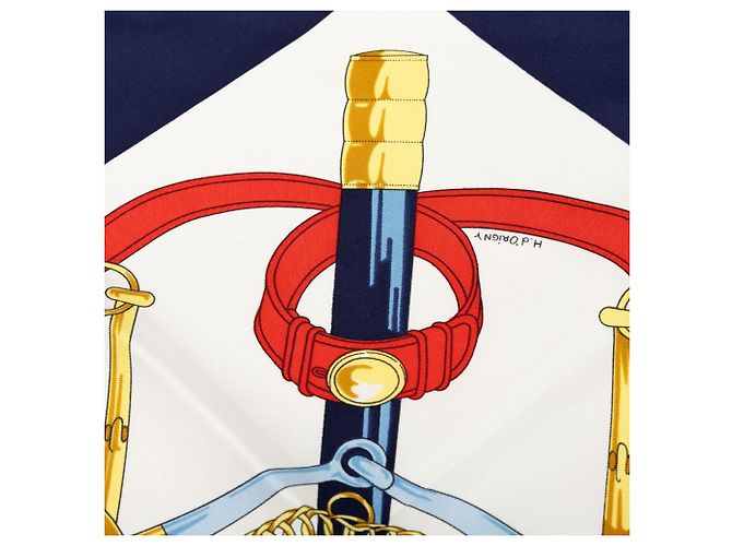 Foulard di seta Hermès Eperon d Or Blu 90 Scarves - vista 4