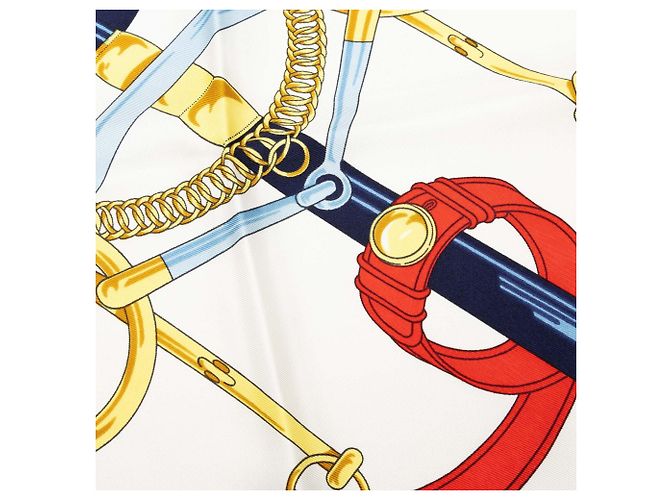 Foulard di seta Hermès Eperon d Or Blu 90 Scarves - vista 5