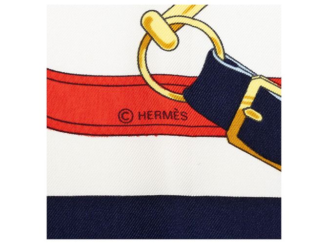 Foulard di seta Hermès Eperon d Or Blu 90 Scarves - vista 6
