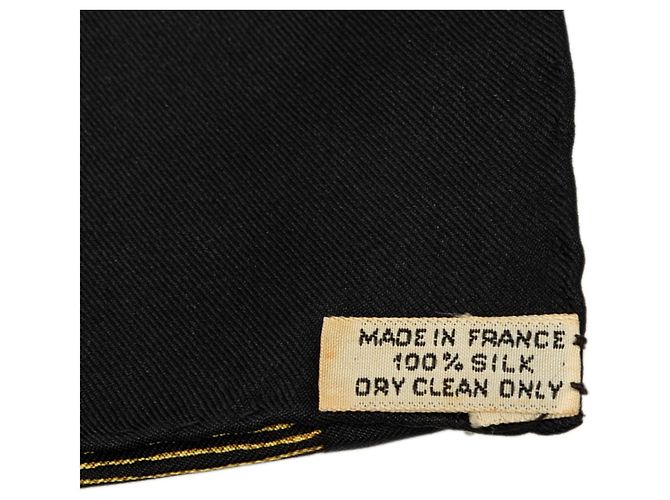 Carré di seta Hermès Poste et Cavalerie Nero 90 Scarves - vista 7