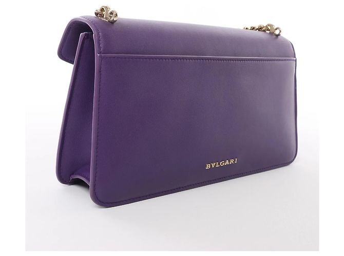 Bulgari Sac à main 2Way à chaîne BVLGARI Serpenti en cuir, Violet - vue 2