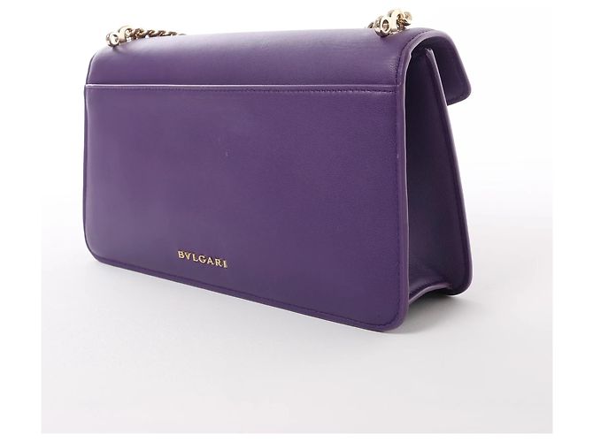 Bulgari Sac à main 2Way à chaîne BVLGARI Serpenti en cuir, Violet - vue 3