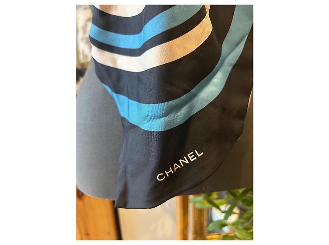 Chanel CC Logo Multicolored Silk Scarf - view 2