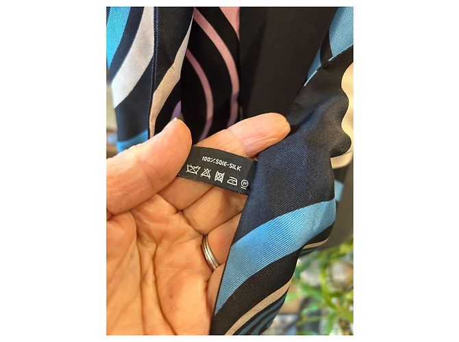 Chanel CC Logo Multicolored Silk Scarf - view 6