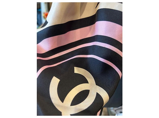 Chanel CC Logo Multicolored Silk Scarf - view 7