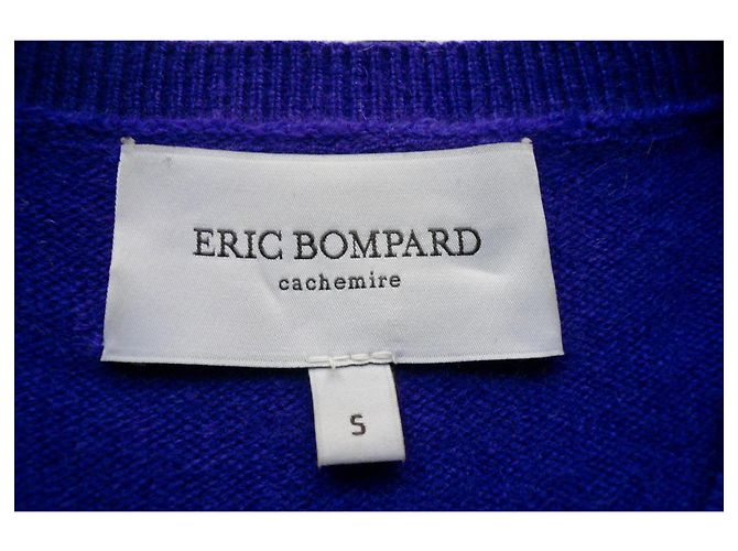 Eric Bompard Pull Col V en Cachemire Bleu - vue 4