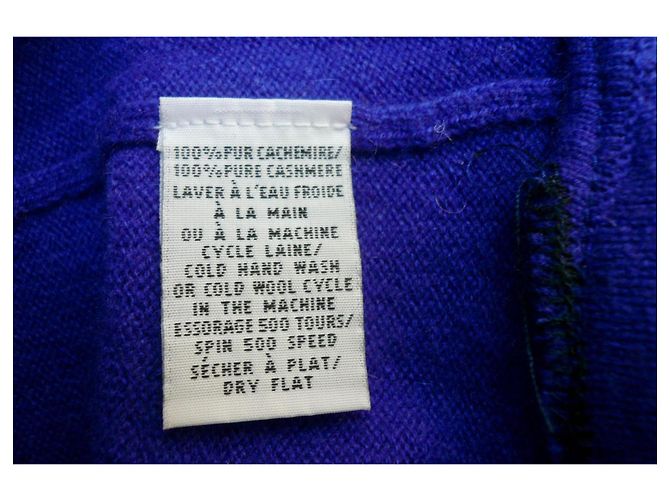 Eric Bompard Pull Col V en Cachemire Bleu - vue 5