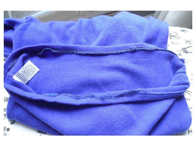 Eric Bompard Pull Col V en Cachemire Bleu - vue 7