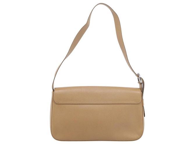 Salvatore Ferragamo Shoulder Bag Leather Beige Silver Auth ka6906 - Jerrillo - vista 2