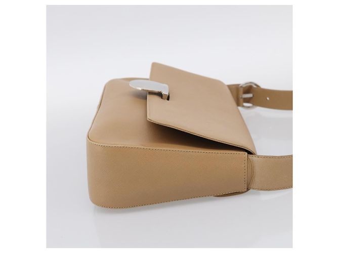 Salvatore Ferragamo Shoulder Bag Leather Beige Silver Auth ka6906 - Jerrillo - vista 4