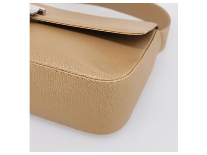 Salvatore Ferragamo Shoulder Bag Leather Beige Silver Auth ka6906 - Jerrillo - vista 9