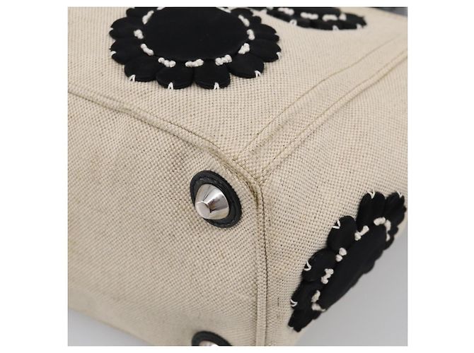 Sac à main PRADA Canvas Denim 2way Beige Silver Auth 211465A - Jerrillo - vue 12