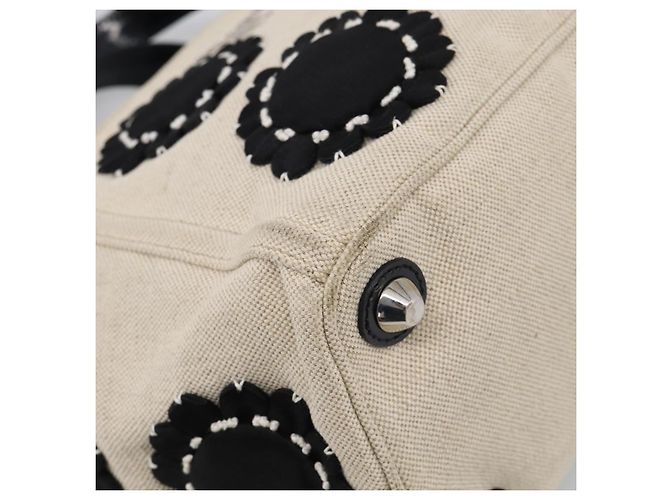 Sac à main PRADA Canvas Denim 2way Beige Silver Auth 211465A - Jerrillo - vue 13