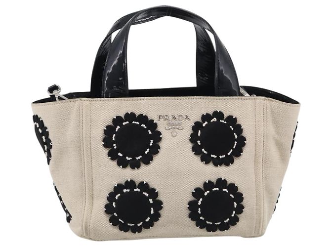 Sac à main PRADA Canvas Denim 2way Beige Silver Auth 211465A - Jerrillo - vue 2