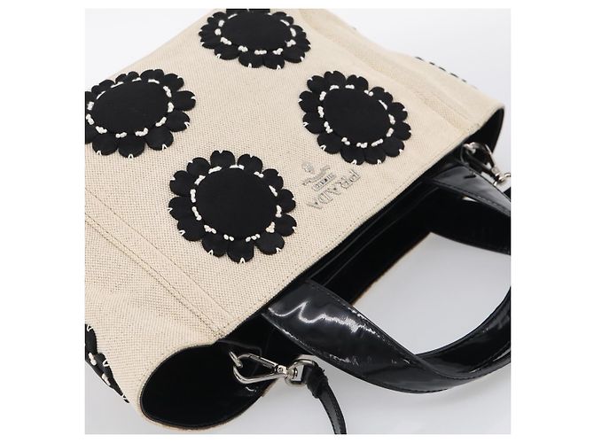 Sac à main PRADA Canvas Denim 2way Beige Silver Auth 211465A - Jerrillo - vue 6