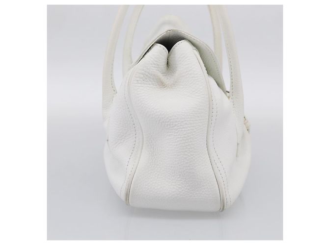 Céline CELINE Hand Bag Leather White Gold Tone Auth ep16986A - Jerrillo - vista 3