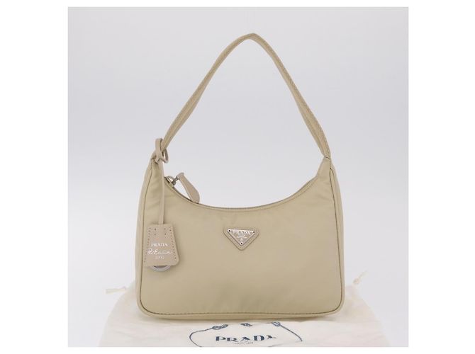Bolsa de mão PRADA Nylon Bege Prata Auth 210498V - Jerrillo - vista 12
