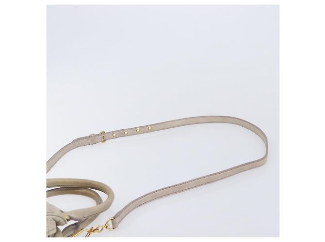 Miu Miu Hand Bag Leather 2way Beige Gold Auth am12892A - Jerrillo - vista 10