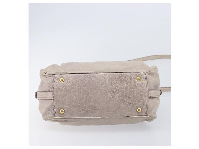 Miu Miu Hand Bag Leather 2way Beige Gold Auth am12892A - Jerrillo - vista 13