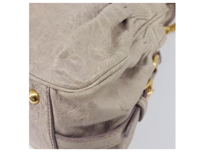 Miu Miu Hand Bag Leather 2way Beige Gold Auth am12892A - Jerrillo - vista 14