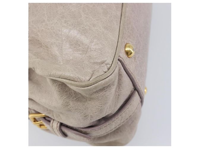 Miu Miu Hand Bag Leather 2way Beige Gold Auth am12892A - Jerrillo - vista 17