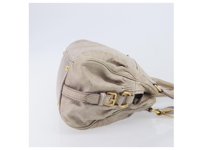 Miu Miu Hand Bag Leather 2way Beige Gold Auth am12892A - Jerrillo - vista 4