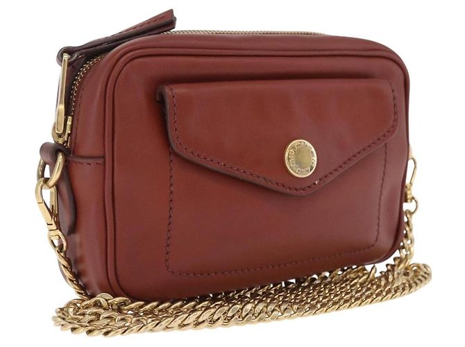 Miu Miu Sac à épaule à chaîne en cuir marron doré Auth 210262A - Jerrillo - vue 2