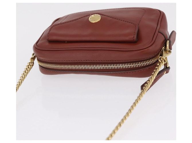 Miu Miu Sac à épaule à chaîne en cuir marron doré Auth 210262A - Jerrillo - vue 6