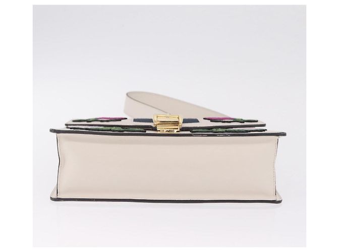GUCCI Silvi Shoulder Bag Leather White Gold Tone 421882 Auth bs37879A - Jerrillo - vista 6