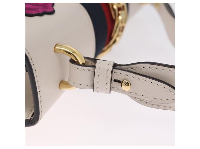 GUCCI Silvi Shoulder Bag Leather White Gold Tone 421882 Auth bs37879A - Jerrillo - vista 8