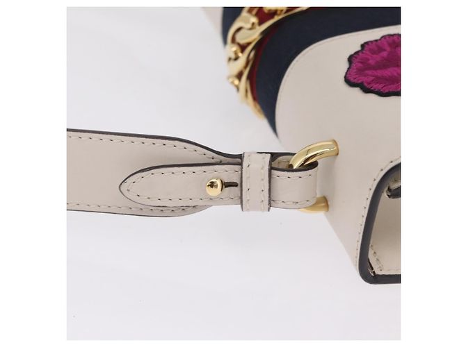 GUCCI Silvi Shoulder Bag Leather White Gold Tone 421882 Auth bs37879A - Jerrillo - vista 9