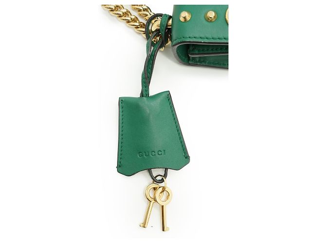 Padlock Gucci Pequena mala de ombro de corrente com pérolas artificiais, fecho de cadeado e tachas - vista 10