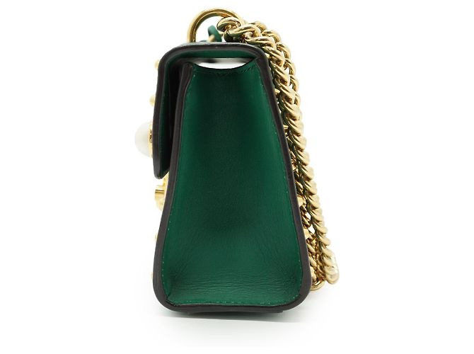 Padlock Gucci Pequena mala de ombro de corrente com pérolas artificiais, fecho de cadeado e tachas - vista 3
